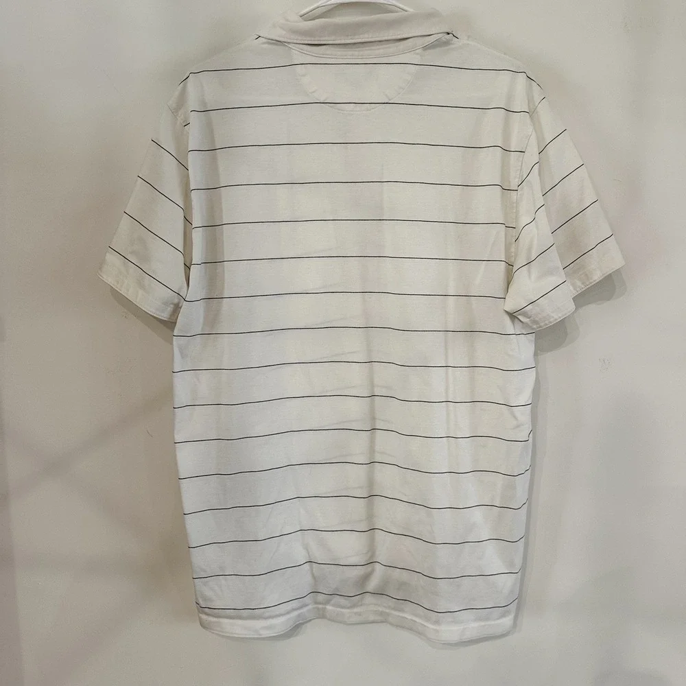 Men's Banana Republic Pima 100% Cotton White‎ Stripe XL